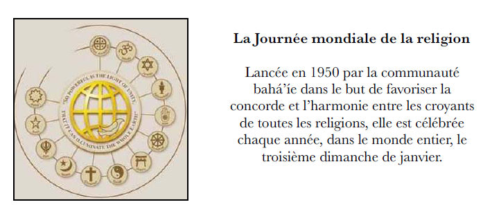 Journée mondiale de la religion – 20 janvier 2019